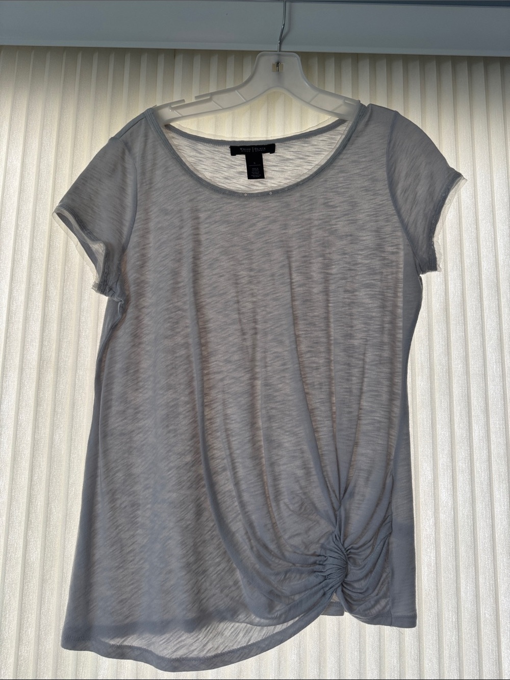 Light Gray Short-Sleeve Knot Front Tee